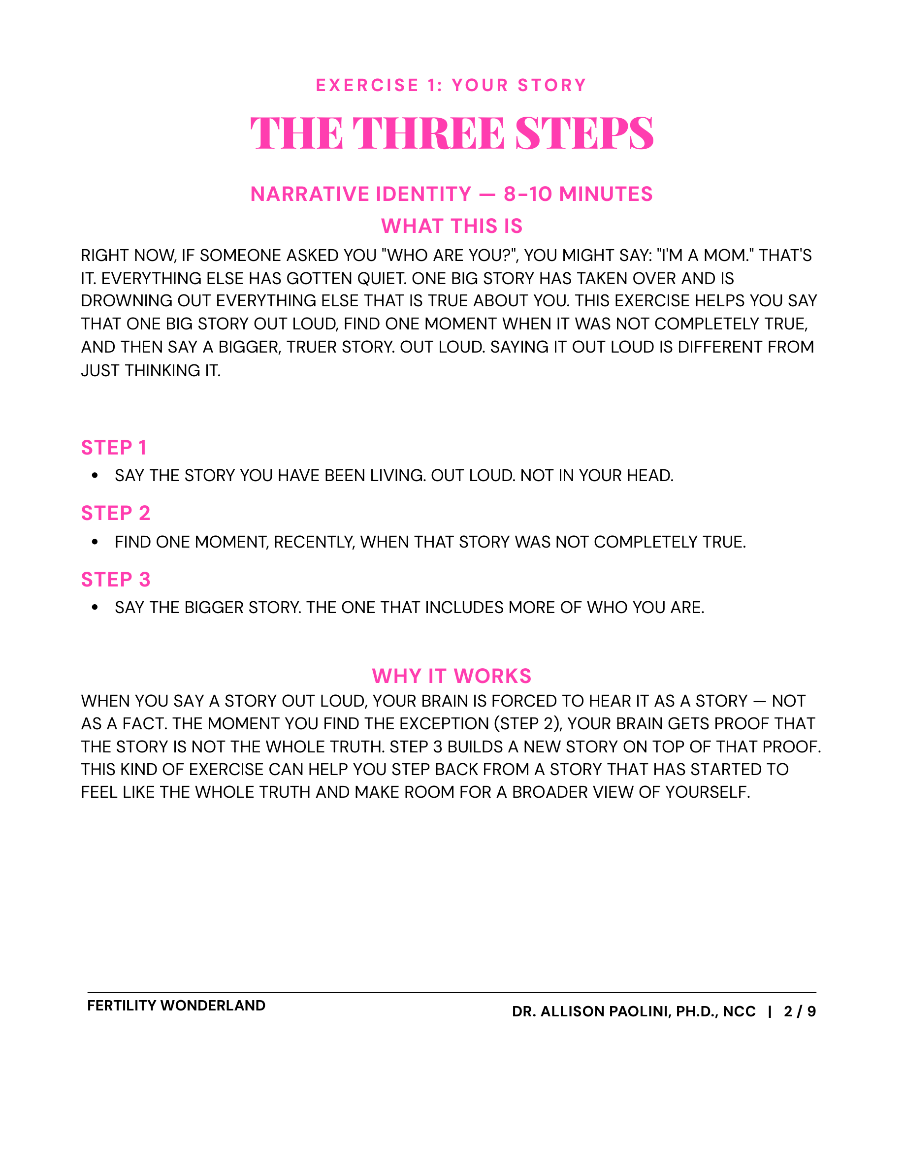 Grounded Exercise 1 teaching page, The Three Steps