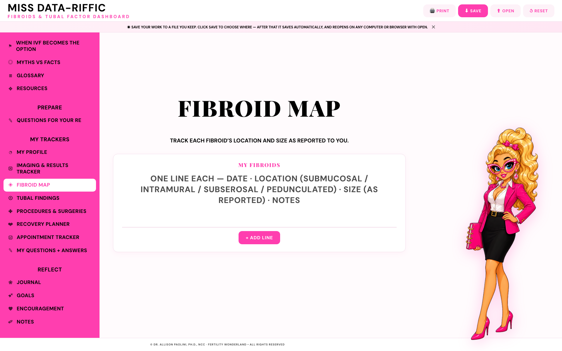 MISS DATA-RIFFIC FIBROIDS AND TUBAL FACTOR DASHBOARD
