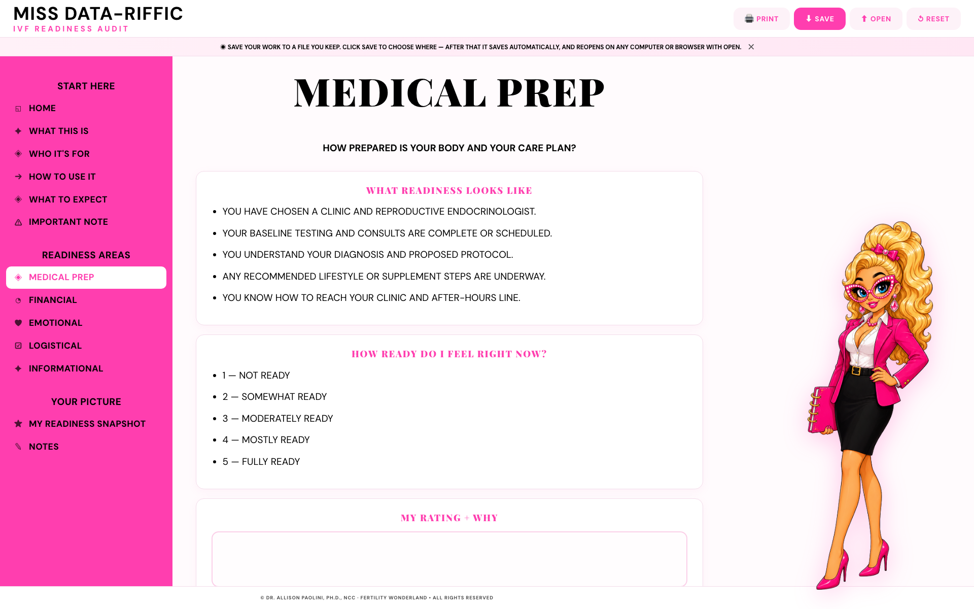 MISS DATA-RIFFIC IVF READINESS AUDIT