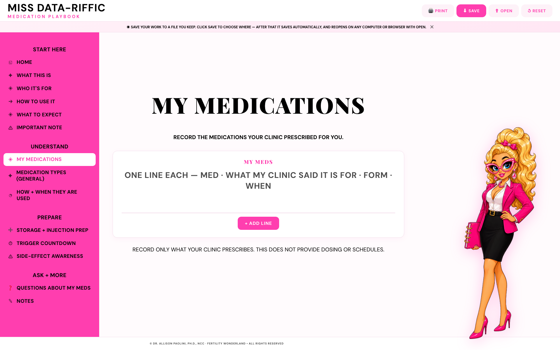 MISS DATA-RIFFIC MEDICATION PLAYBOOK