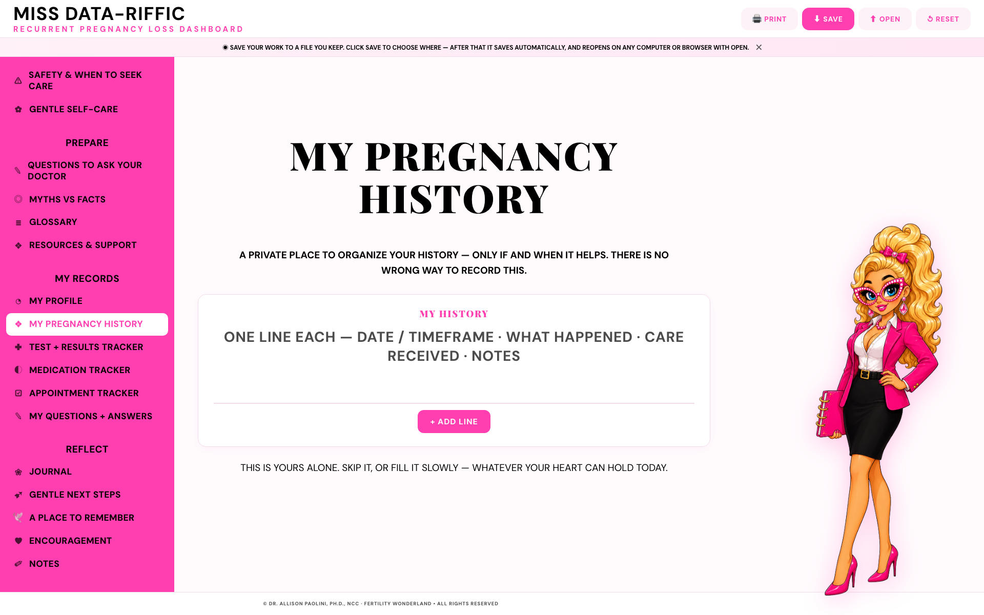 MISS DATA-RIFFIC RECURRENT PREGNANCY LOSS DASHBOARD